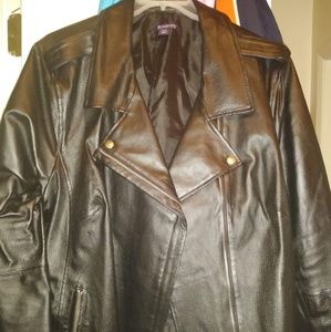 ( New)Leather biker jacket sz 28w